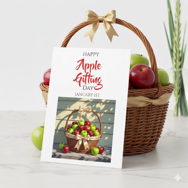 Tarjeta Día Feliz de Regalar Manzanas | 1 de enero (Subido por el creador)