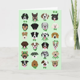 Tarjeta Día Feliz de San Patricio Patrón de Cara de Perro