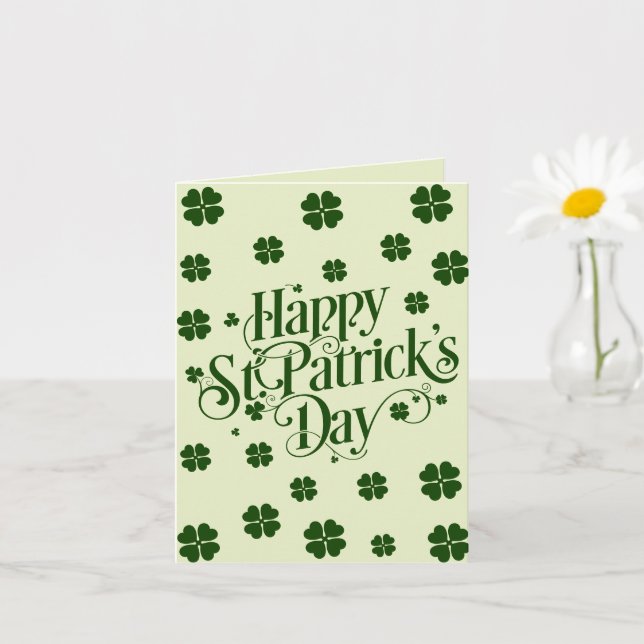 Tarjeta día feliz de San Patricio trébol personalizado (Planta pequeña)