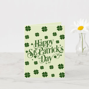 Tarjeta día feliz de San Patricio trébol personalizado
