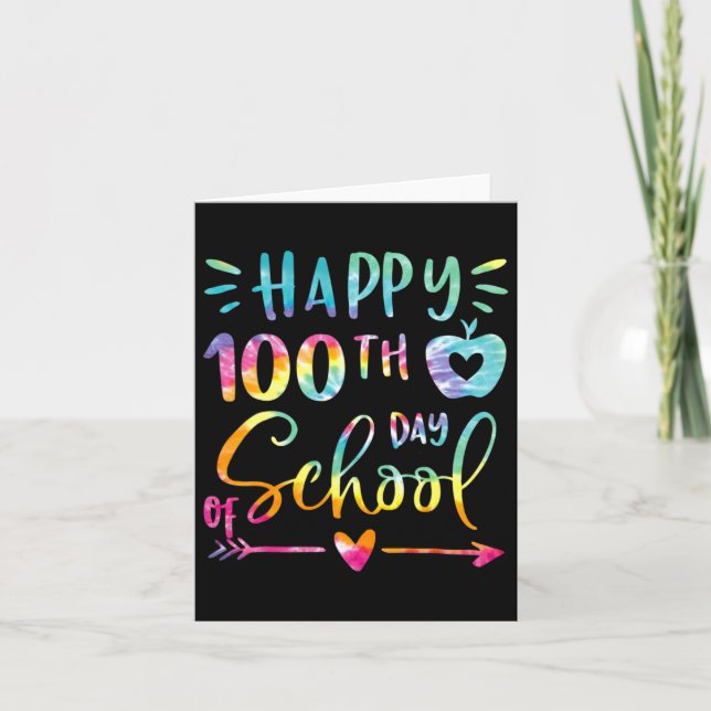 Tarjeta Día Feliz de Teñir 100 Maestro Estudiante 100  (Anverso)