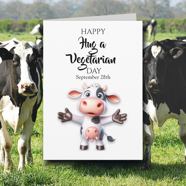 Tarjeta ¡Día Feliz del Abrazo a un Vegetariano! (Subido por el creador)