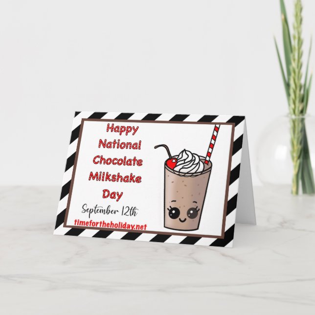 Tarjeta Día Feliz del Batido de Chocolate Nacional 12 de s (Anverso)