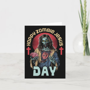 Tarjeta Día Feliz del Jesús Zombie Esqueleto Horror Cristo