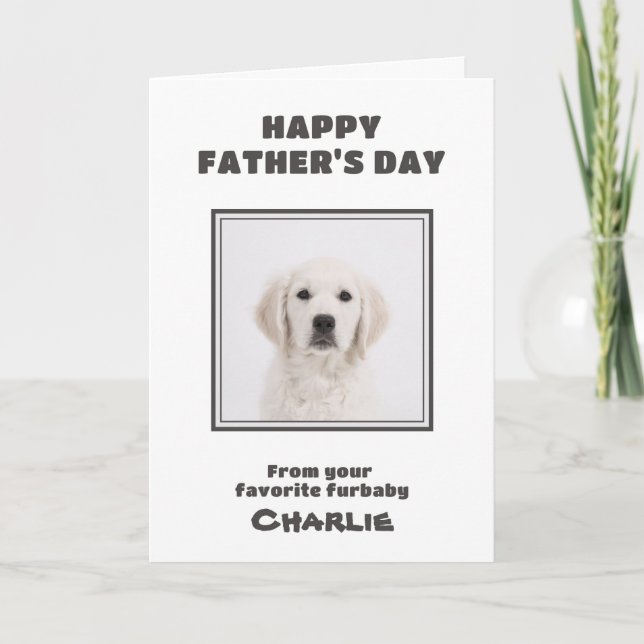 Tarjeta Día Feliz del Padre con Foto Personalizada Perro (Anverso)