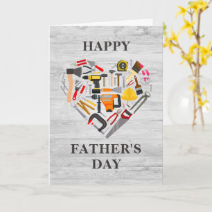 Tarjeta Día Feliz del Padre Corazón Herramienta de Hombre