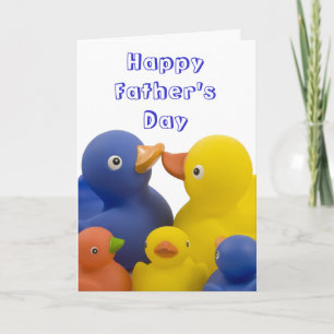 Tarjeta Día Feliz del Padre Grupo de Familia de Patitos