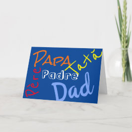 Tarjeta Día feliz del padre multilingüe