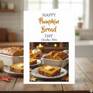 Tarjeta Día Feliz del Pan de Calabaza   30 de octubre
