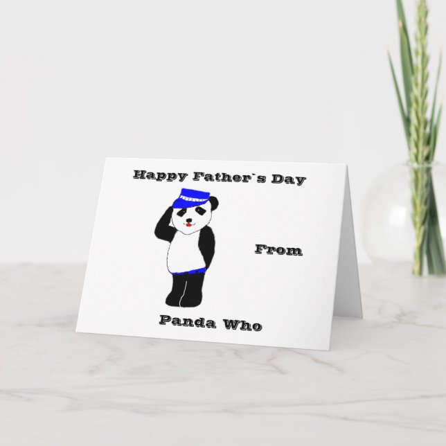 Tarjeta Día feliz del ` s del padre de la panda (Anverso)
