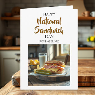 Tarjeta Día Feliz del Sándwich Nacional   3 de noviembre