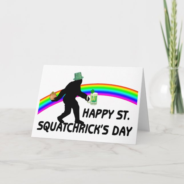 Tarjeta Día feliz del St Squatchricks (Anverso)
