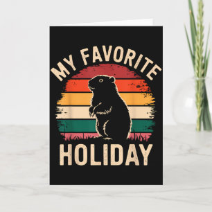 Tarjeta Día Feliz del Topo Antiguo 2025 divertido Marmota 