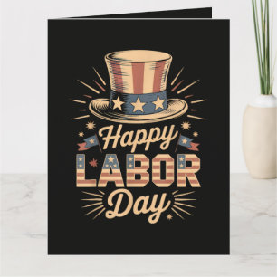 Tarjeta Día Feliz del Trabajo Celebración Patriótica