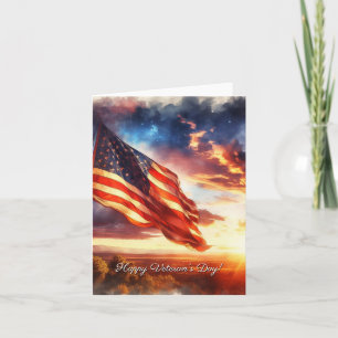 Tarjeta Día Feliz del Veterano Arte de Acuarela de la Band
