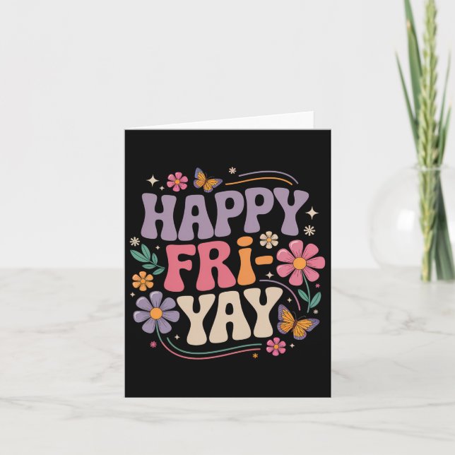 Tarjeta Día Feliz Viernes Profesor Viernes Divertido Fin d (Anverso)