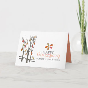 Tarjeta Día festivo de la hoja de árbol de Acción de Graci