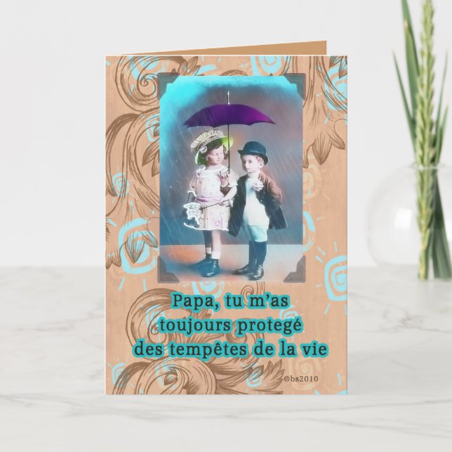 Tarjeta día francés de los padres felices (Anverso)