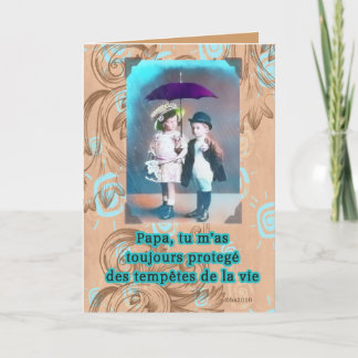 Tarjeta día francés de los padres felices