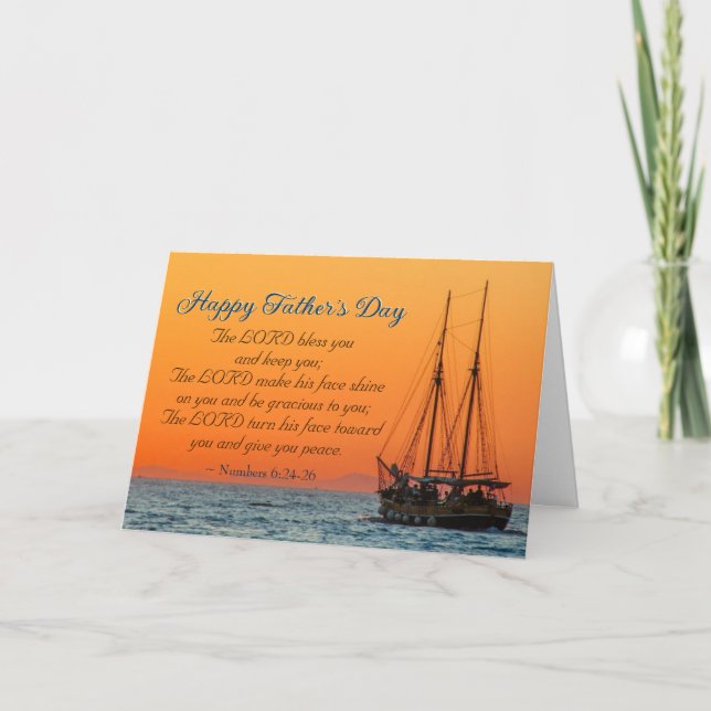 Tarjeta Día inspirador del Padre, el Señor te bendice (Anverso)