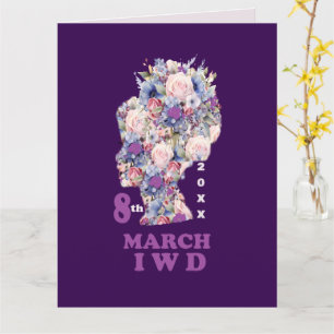 Tarjeta Día internacional de la mujer 2027 púrpura