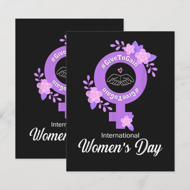 Tarjeta Día Internacional de la Mujer 8 de marzo (Anverso / Reverso)