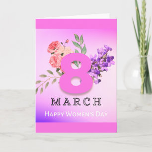 Tarjeta Día Internacional de la Mujer 8 de Marzo Floral