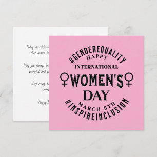 Tarjeta Día Internacional de la Mujer   8 de marzo Igualda