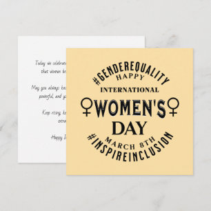 Tarjeta Día Internacional de la Mujer   8 de marzo Igualda