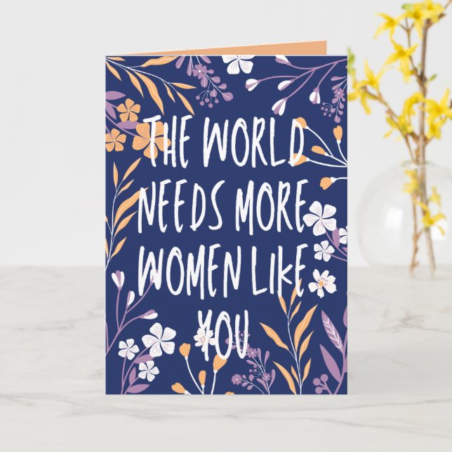 Tarjeta Día Internacional de la Mujer Floral (flor amarilla)