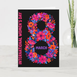 Tarjeta Día internacional de la mujer floral 2026 feminist