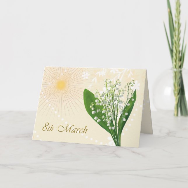 Tarjeta Día Internacional de la Mujer, fluido de Lily del  (Anverso)