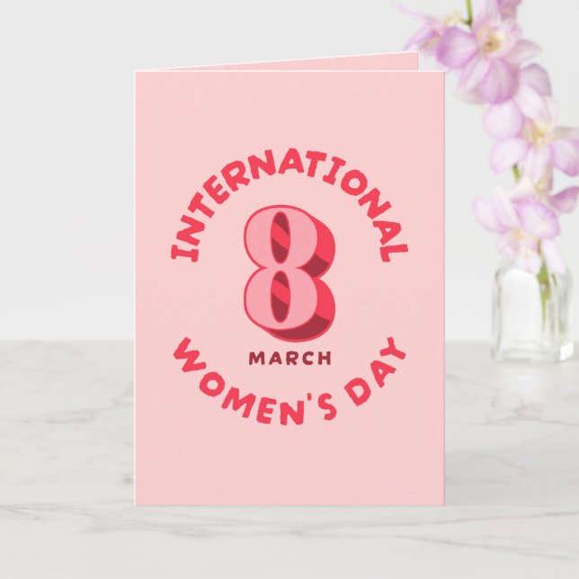 Tarjeta Día Internacional de la Mujer Rosa 8 de marzo (Orquídea)
