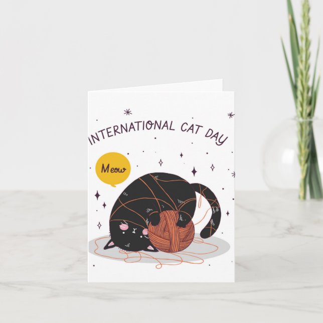 Tarjeta Día Internacional del Gato (Anverso)