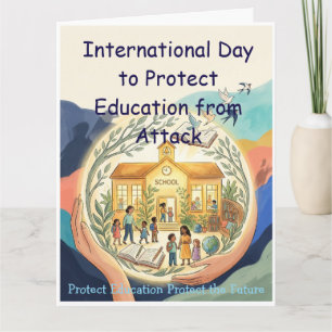 Tarjeta Día Internacional para Proteger la Educación salud