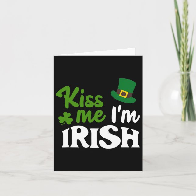 Tarjeta Día irlandés de St Patricks Me Besa (Anverso)