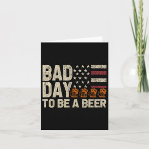 Tarjeta Día Mal Retro Para Ser Una Cerveza Bandera Estadou