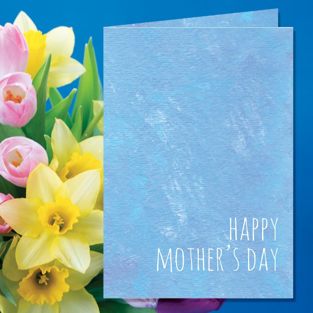 Tarjeta Día moderno de la madre azul simple (Subido por el creador)