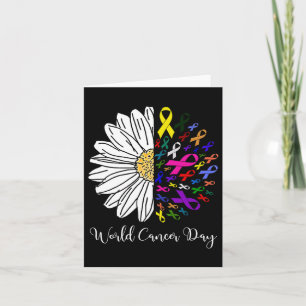 Tarjeta Día Mundial contra el Cáncer Mes de Apoyo Conscien