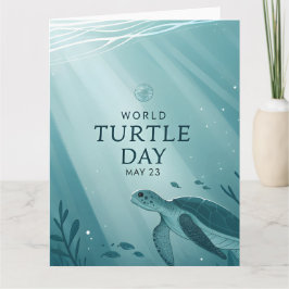 Tarjeta Día Mundial de la Tortuga Arte de Tortuga Marina S