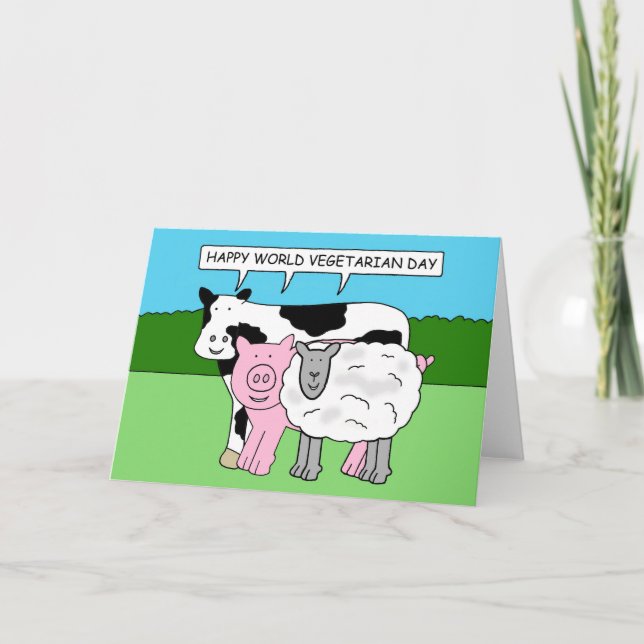 Tarjeta Día Mundial de la Vegetariana 1 de octubre (Anverso)