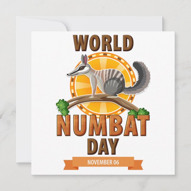 Tarjeta Día Mundial del Numbat (Anverso)