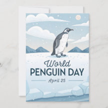 Día Mundial del Pingüino Ilustración de Invierno e