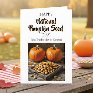Tarjeta Día Nacional de la Semilla de Calabaza - Primer mi