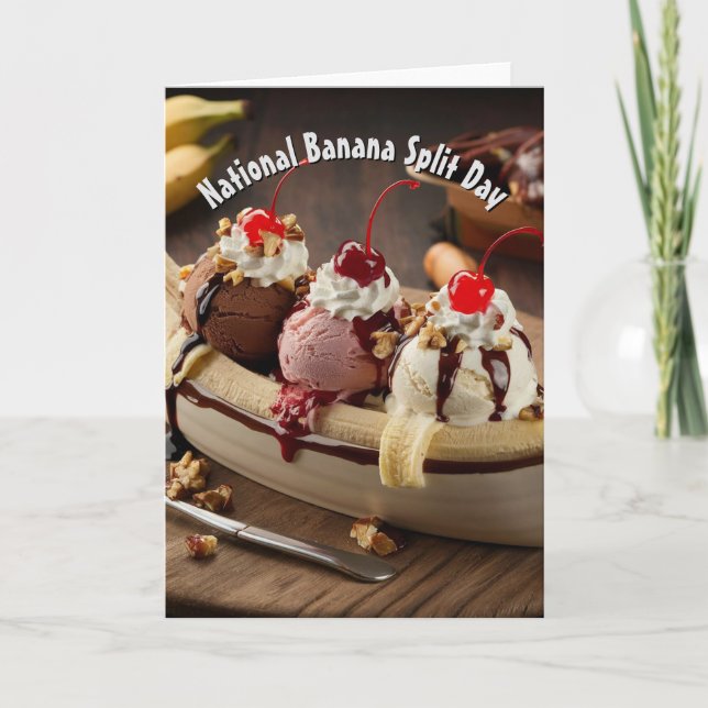 Tarjeta Día Nacional del Banana Split (Anverso)