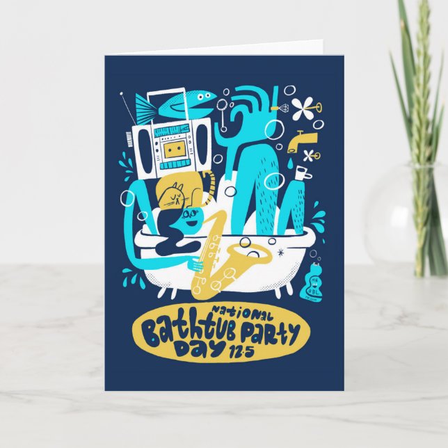 Tarjeta Día nacional del Fiesta de la bañera 15 de diciemb (Anverso)