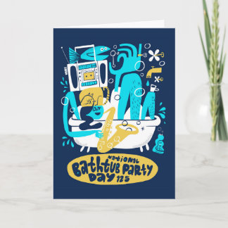 Tarjeta Día nacional del Fiesta de la bañera 15 de diciemb