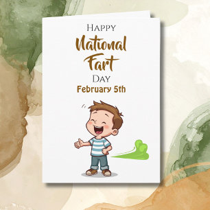 Tarjeta Día Nacional del Pedo 5 de febrero Fiesta Divert