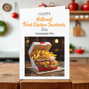 Tarjeta Día Nacional del Sándwich de Pollo Frito 9 de no