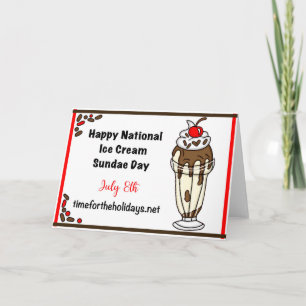 Tarjeta Día Nacional del Sundae de Helado, 8 de julio